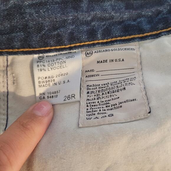 Adriano Goldschmied Jeans Womens 26 Piper Slouchy Slim Crop Stitch Selvedge Pant - Picture 12 of 14